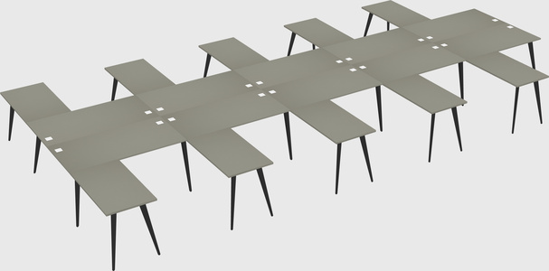 Shared l-shaped office desk system