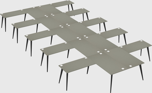 Shared l-shaped office desk system