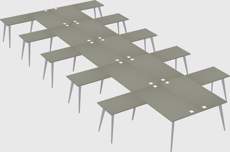 Shared l-shaped office desk system