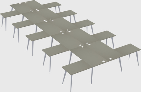 Shared l-shaped office desk system