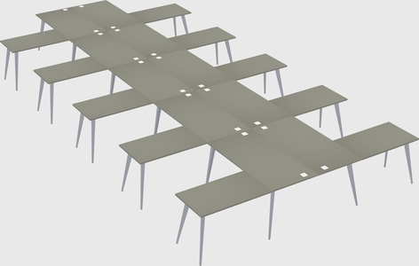 Shared l-shaped office desk system