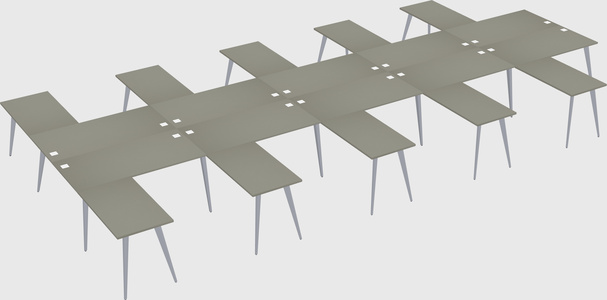 Shared l-shaped office desk system