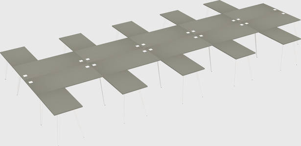 Shared l-shaped office desk system