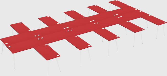 Shared l-shaped office desk system