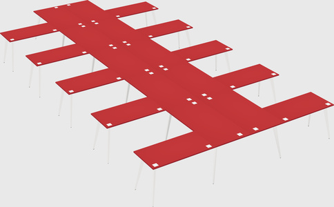 Shared l-shaped office desk system