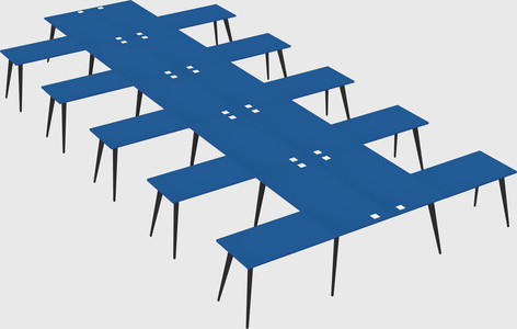 Shared l-shaped office desk system