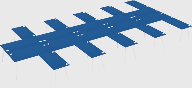 Shared l-shaped office desk system