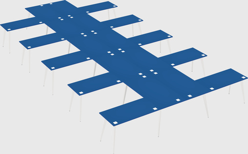 Shared l-shaped office desk system