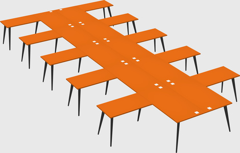 Shared l-shaped office desk system
