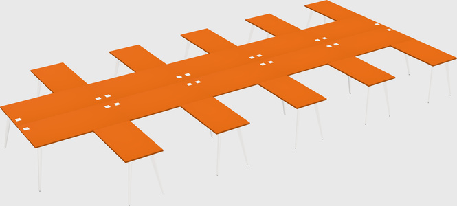 Shared l-shaped office desk system