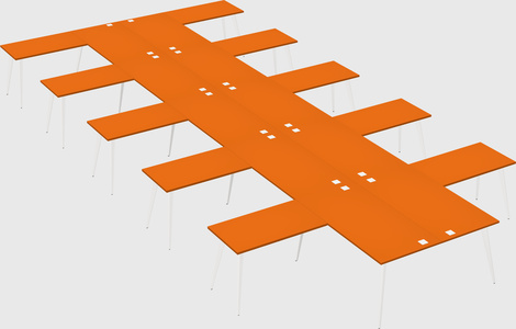 Shared l-shaped office desk system