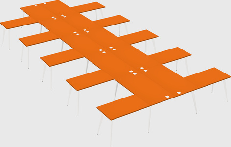 Shared l-shaped office desk system