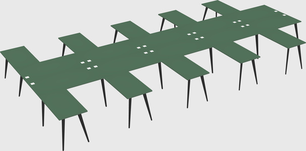 Shared l-shaped office desk system