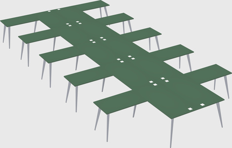 Shared l-shaped office desk system