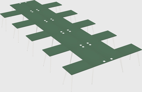 Shared l-shaped office desk system