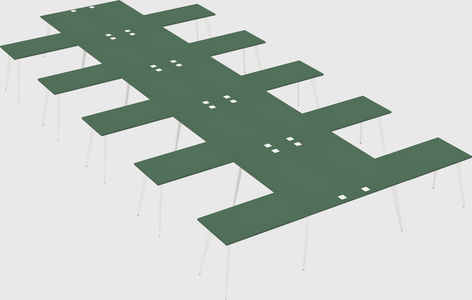 Shared l-shaped office desk system