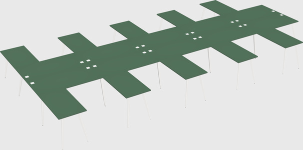 Shared l-shaped office desk system
