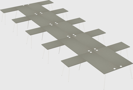 Shared l-shaped office desk system