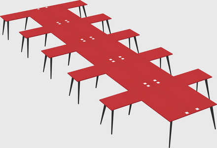 Shared l-shaped office desk system