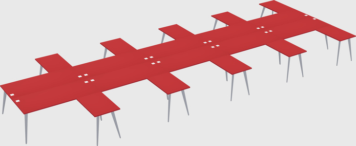 Shared l-shaped office desk system