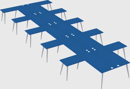 Shared l-shaped office desk system