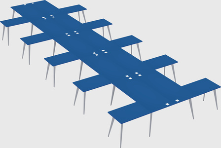 Shared l-shaped office desk system