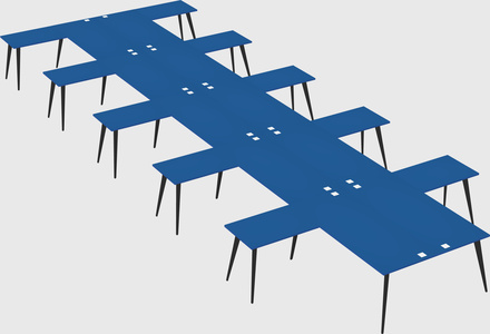 Shared l-shaped office desk system