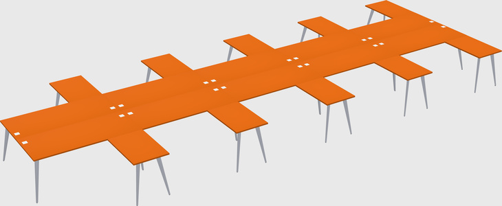 Shared l-shaped office desk system