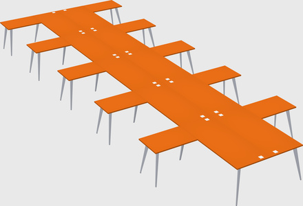Shared l-shaped office desk system