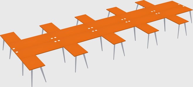 Shared l-shaped office desk system
