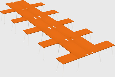 Shared l-shaped office desk system