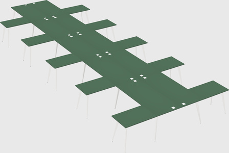 Shared l-shaped office desk system