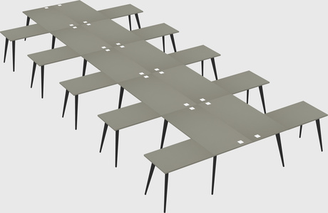 Shared l-shaped office desk system