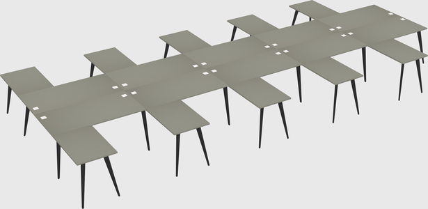 Shared l-shaped office desk system