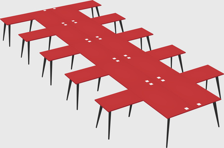Shared l-shaped office desk system