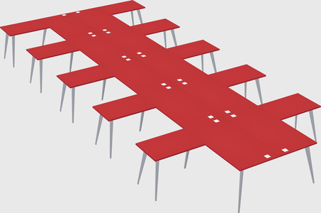 Shared l-shaped office desk system