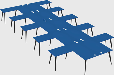 Shared l-shaped office desk system