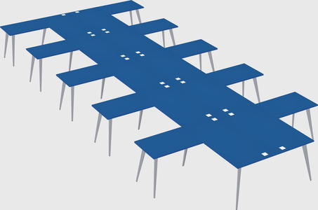Shared l-shaped office desk system