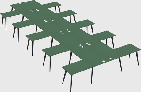 Shared l-shaped office desk system