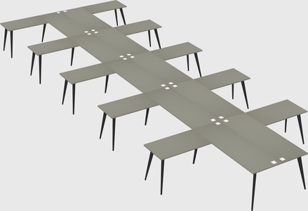 Shared l-shaped office desk system