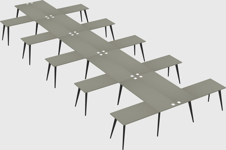 Shared l-shaped office desk system