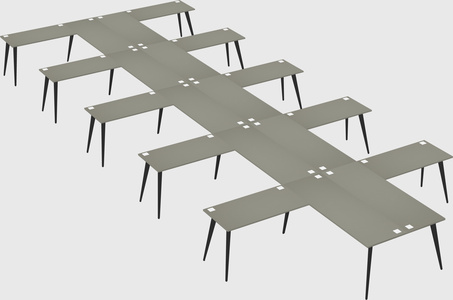 Shared l-shaped office desk system