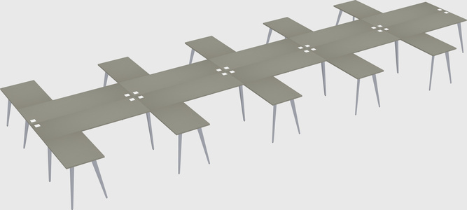 Shared l-shaped office desk system