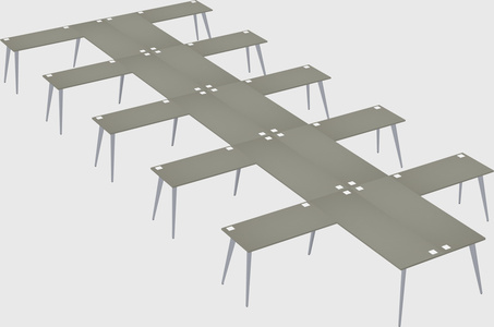 Shared l-shaped office desk system