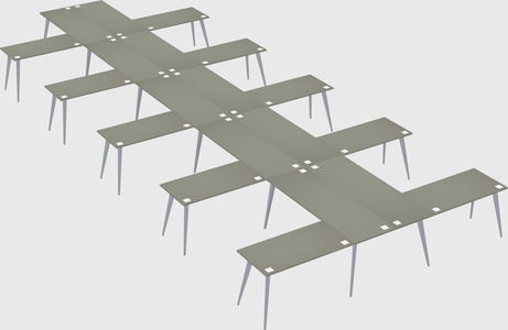 Shared l-shaped office desk system