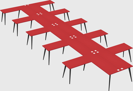 Shared l-shaped office desk system