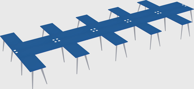 Shared l-shaped office desk system