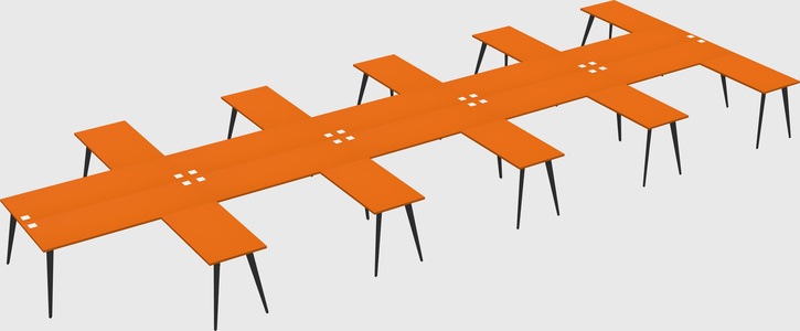 Shared l-shaped office desk system