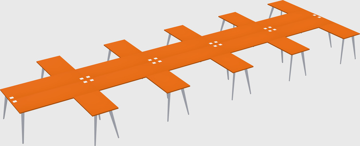 Shared l-shaped office desk system