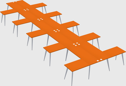 Shared l-shaped office desk system